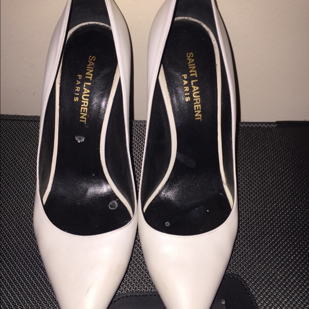 YSL Saint Laurent White Pumps